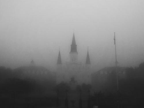 foggy image of New Orleans