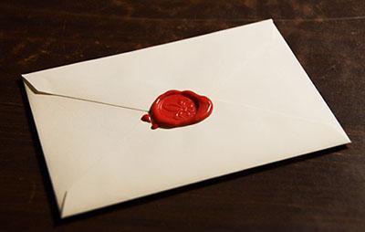 envelope with wax stamp