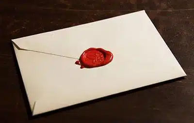envelope with wax stamp